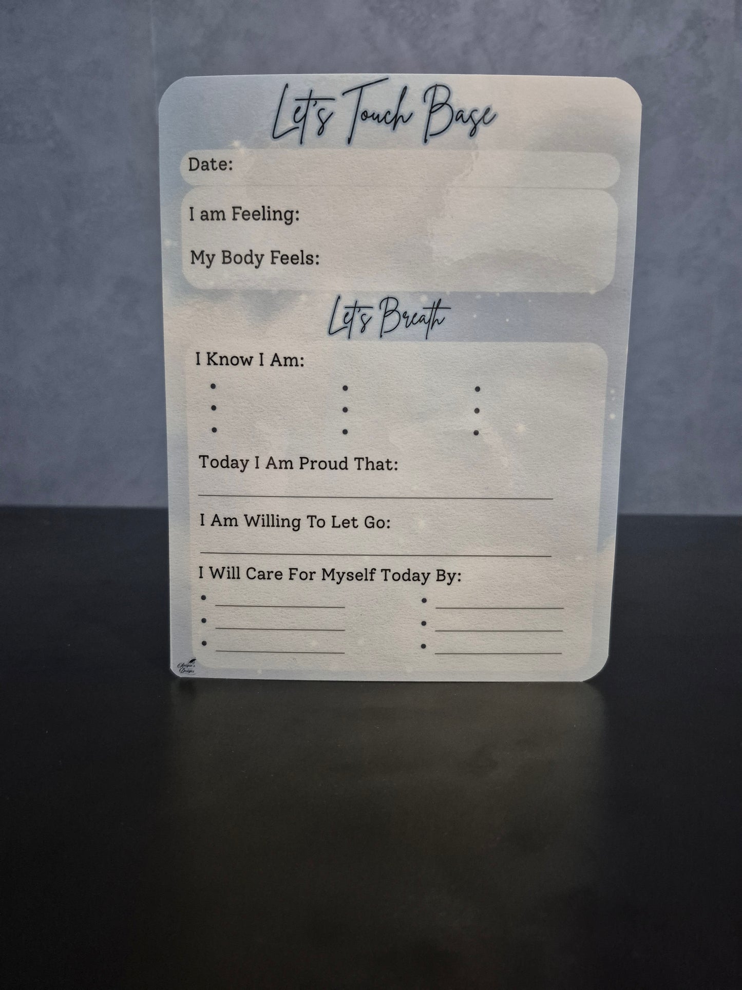 Let’s Touch Base – Daily Wellness Dry Erase Boards