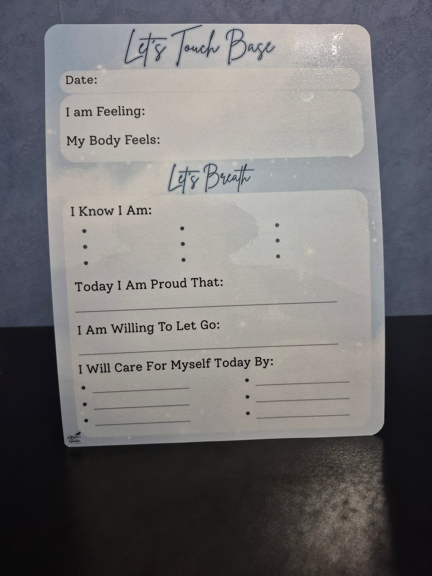 Let’s Touch Base – Daily Wellness Dry Erase Boards