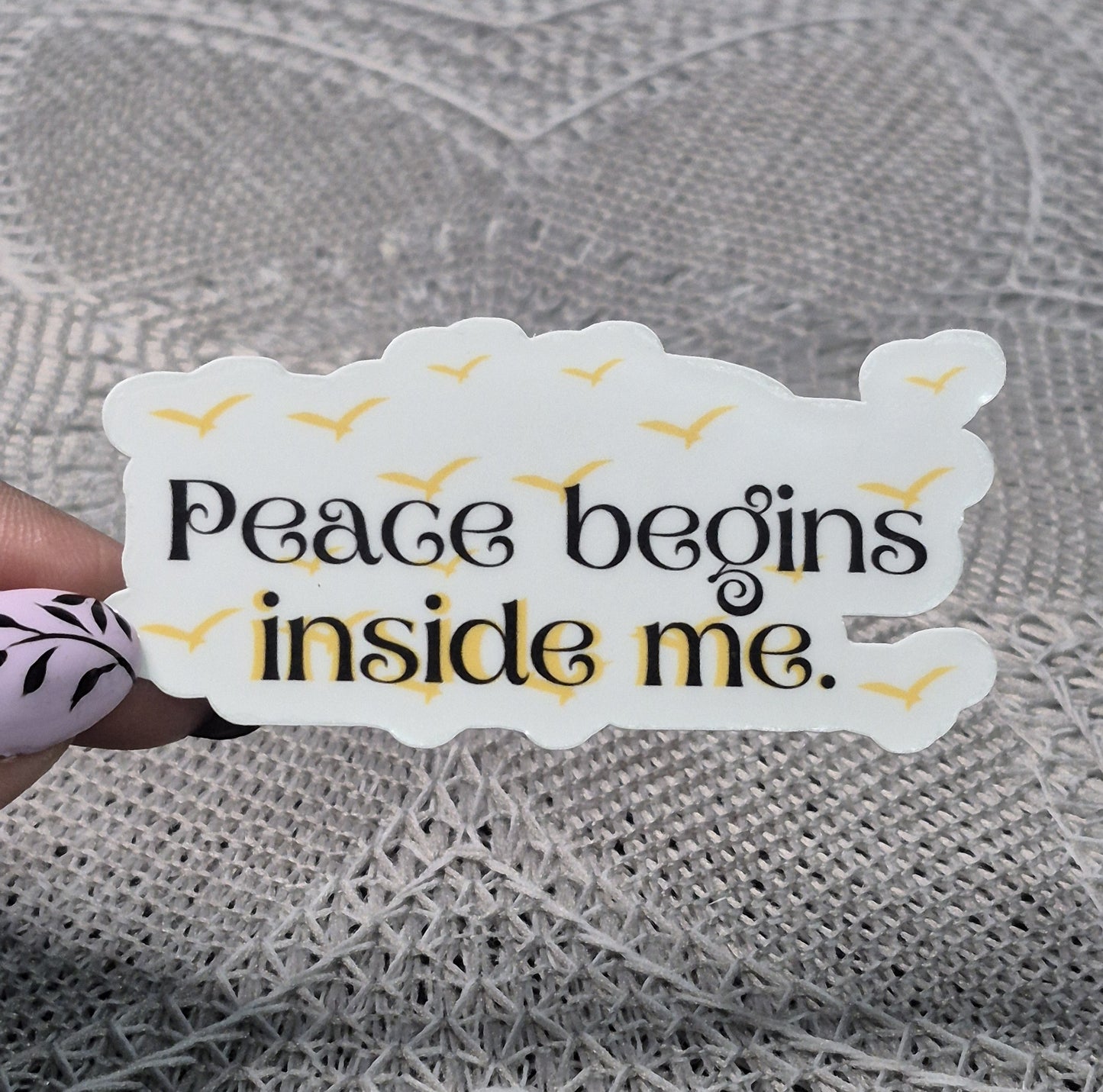 Peace Begins Within Sticker